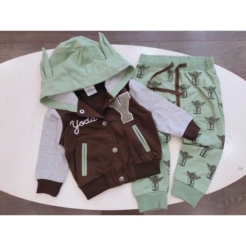 Bộ nỉ da cá cho bé trai có mũ siêu đẹp