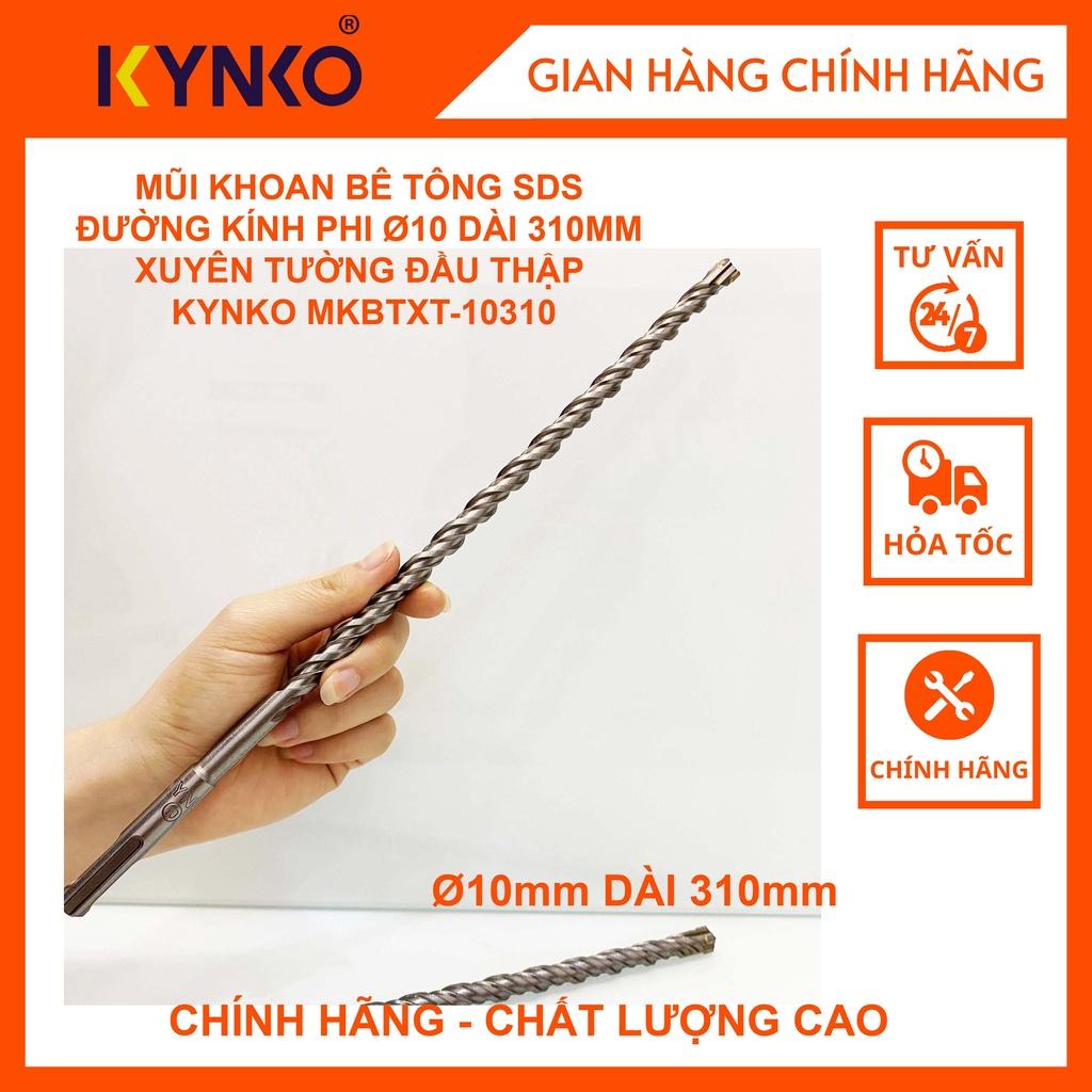 MŨI KHOAN BÊ TÔNG SDS ĐƯỜNG KÍNH PHI Ø10 DÀI 310MM XUYÊN TƯỜNG ĐẦU THẬP KYNKO MKBTXT-10310