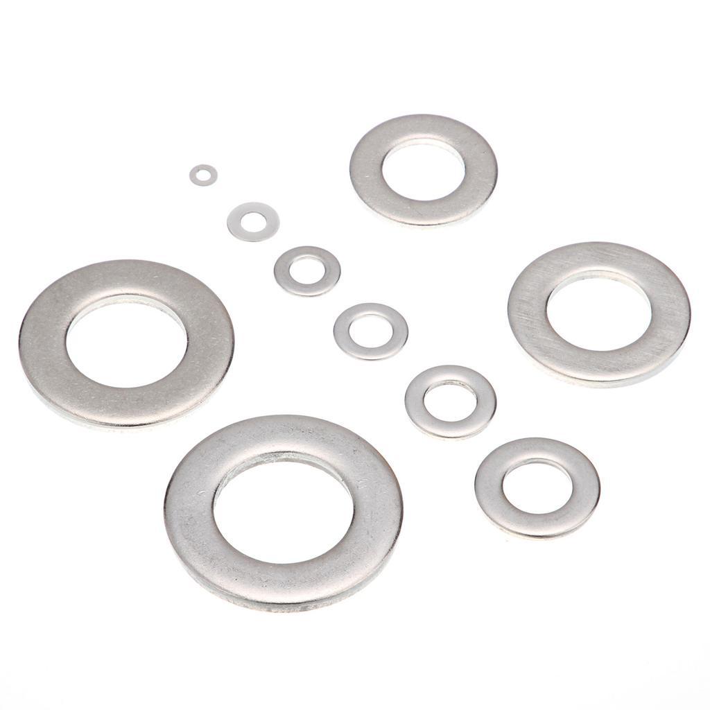 2x 50pcs/pack Stainless Steel Flat Washers Insulation Gaskets /M5/M6/M8/M10/M12