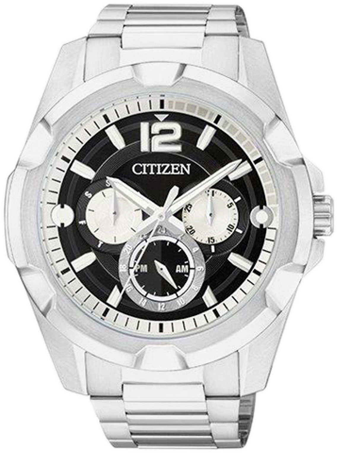 Đồng Hồ Nam Citizen Dây Thép Không Gỉ AG8330-51E - Mặt Đen