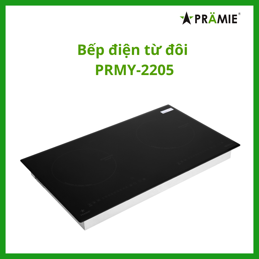 Bếp điện từ đôi ,Pramie PRMY-2205_Hai từ_hàng nhập khẩu Malaysia