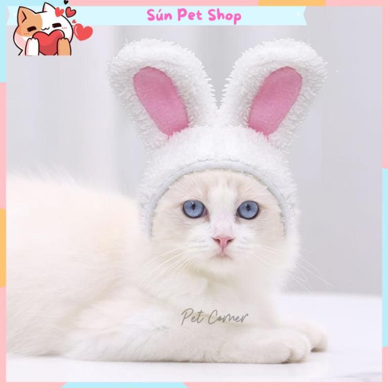 Mũ tai thỏ xinh xắn cho thú cưng, nón cho chó mèo