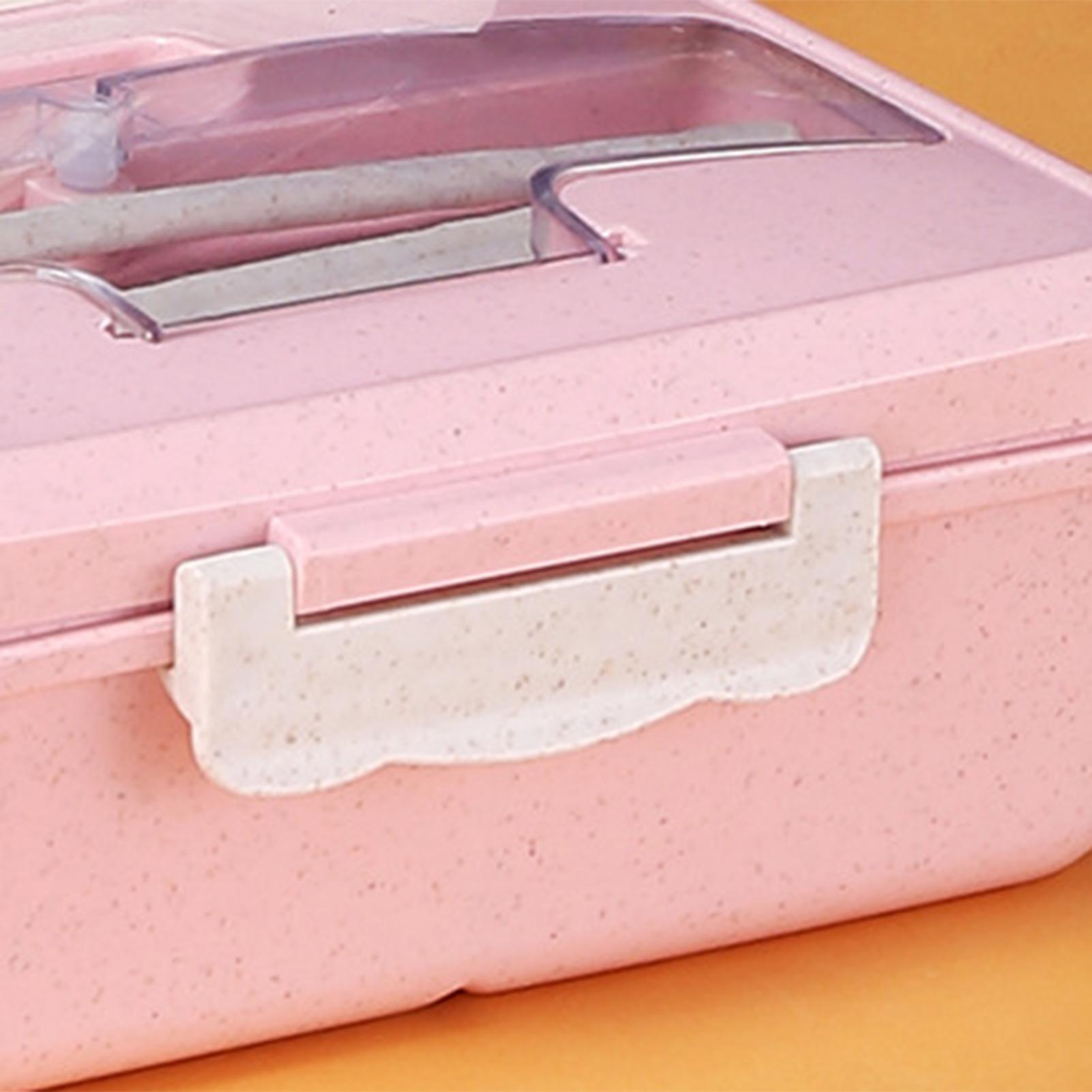 Hộp Cơm Bento 3 Ngăn Cho Trẻ Em Có Thìa & Đũa Có Thể Dùng Lò Vi Sóng