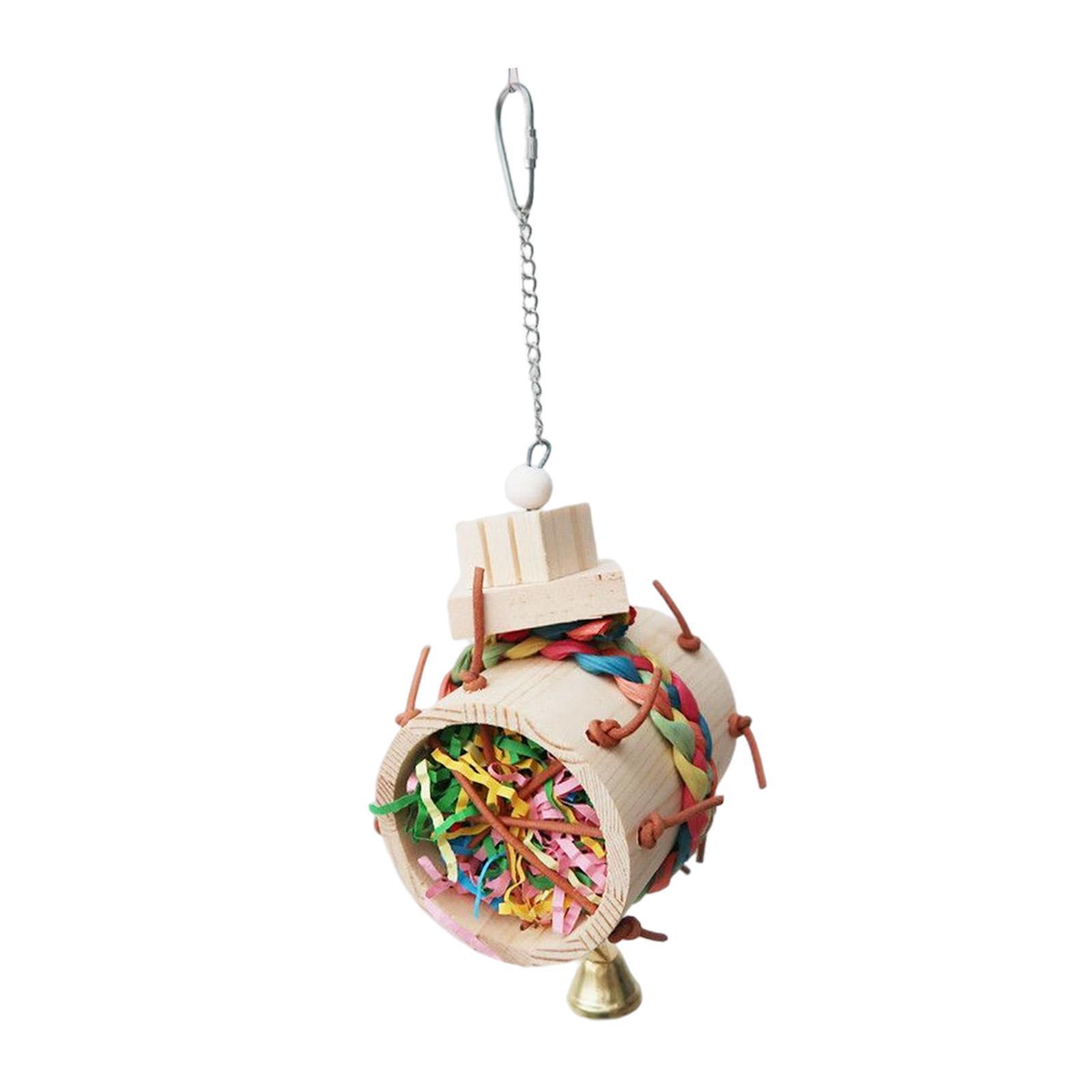 Parrot Chewing Toys Wooden Cage Hanging Accessories for  Parakeet
