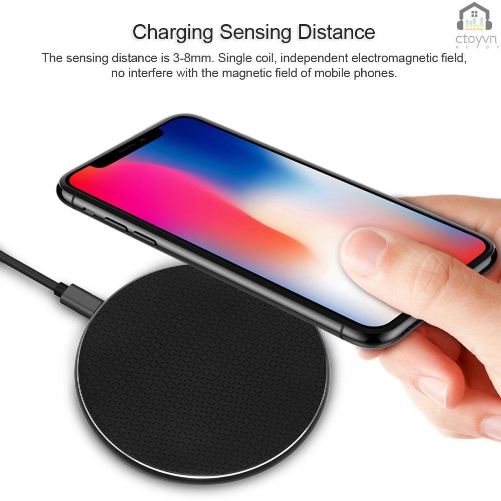 Đế sạc nhanh không dây Qi S110 QC3.0 10W cho iPhone X XR XS Max 8 Plus S9 S8