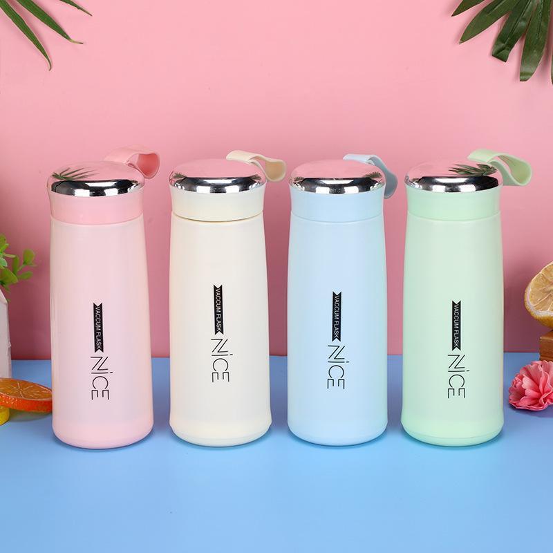 Bình đựng nước Nice bọc nhựa giữ nhiệt nhẹ 400ml, nhỏ gọn và xinh xắn đảm bảo an toàn sức khỏe - Yumeshop94