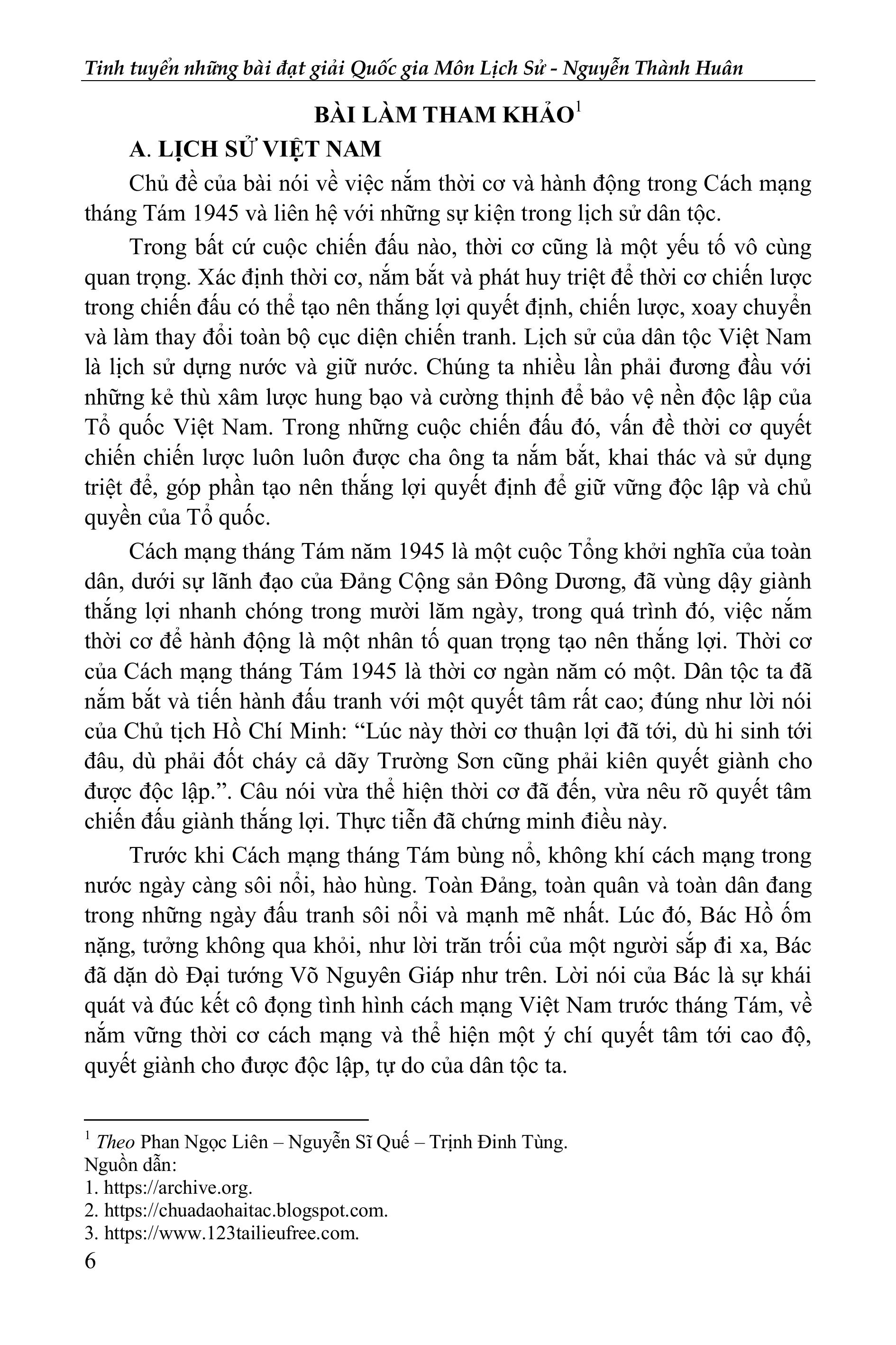 Sách - Tinh Tuyển Những Bài Đoạt Giải Quốc Gia Môn Lịch Sử (Dùng Chung Cho Ba Bộ Sách Khối THCS Và THPT)