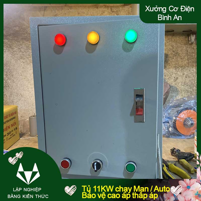 Tủ điều khiển bơm chữa cháy tự động công suất 11KW chống mất pha, ngắn mạch, quá dòng quá tải XJ3D