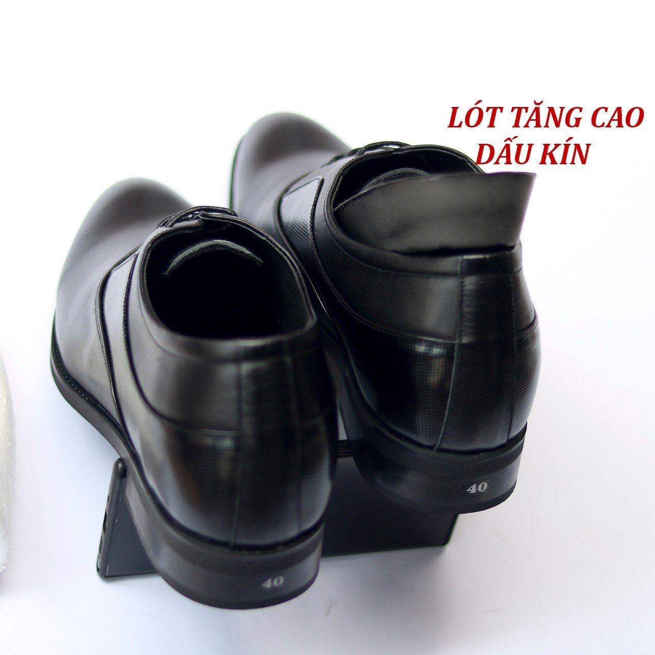 Giày Tây Nam Tăng Chiều Cao Da Bò Mã GK 02 , Tăng Cao 6.5 Cm