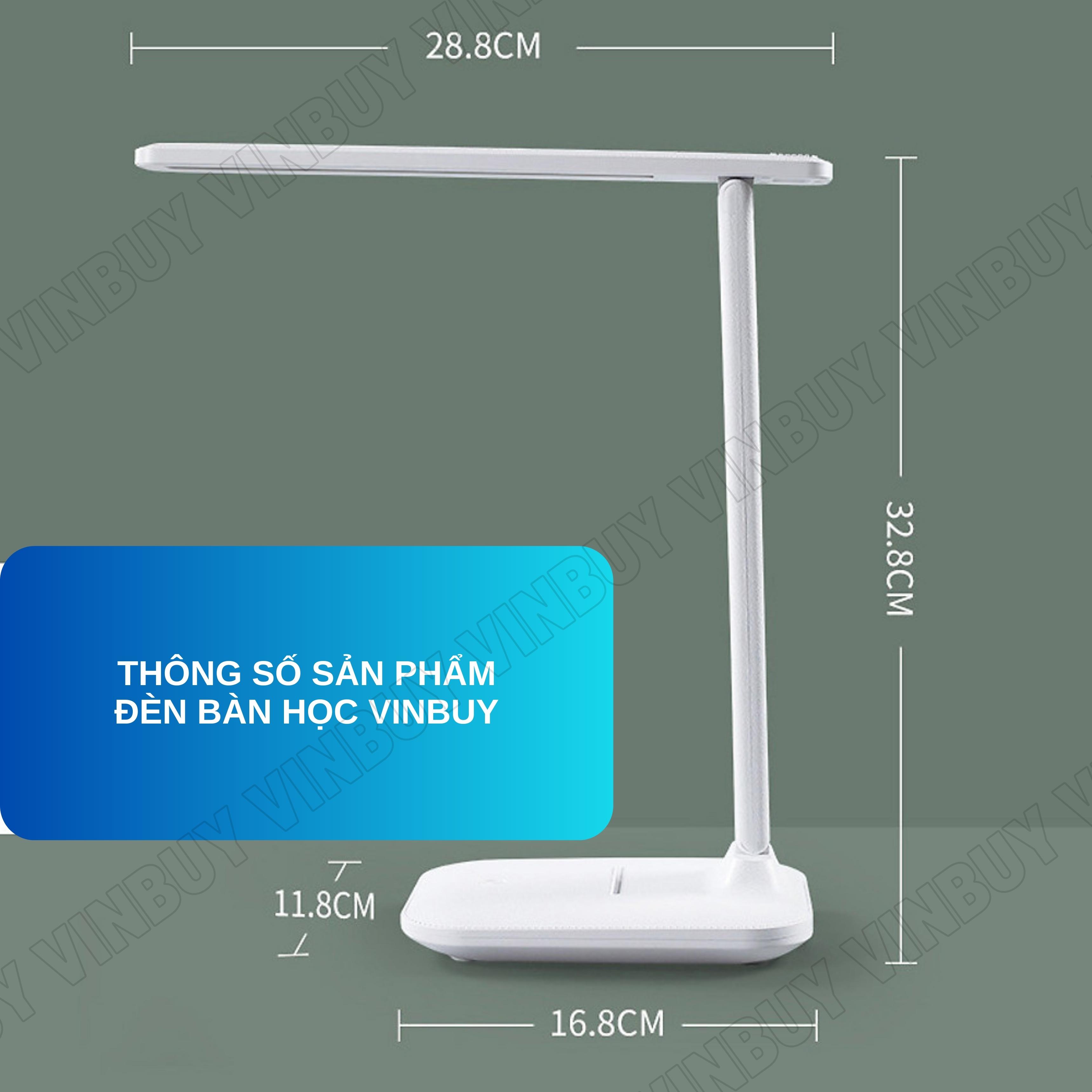 Đèn bàn học làm việc đọc sách chống cận, pin sạc tích điện led có thể gấp gọn – 03 chế độ ánh sáng bảo vệ mắt - Chính hãng VinBuy