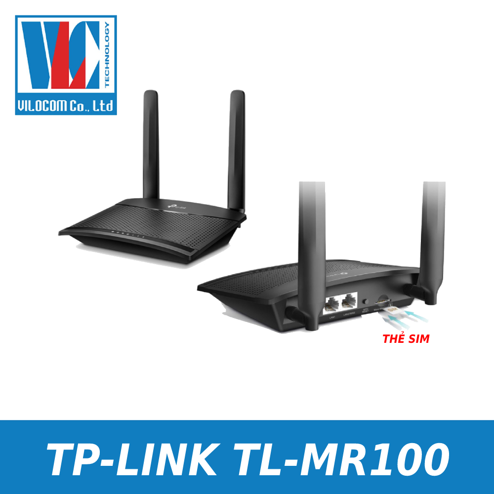 Bộ Phát Wifi 4G TP LINK TL-MR100 4G LTE Dùng Sim DATA - hàng chính hãng