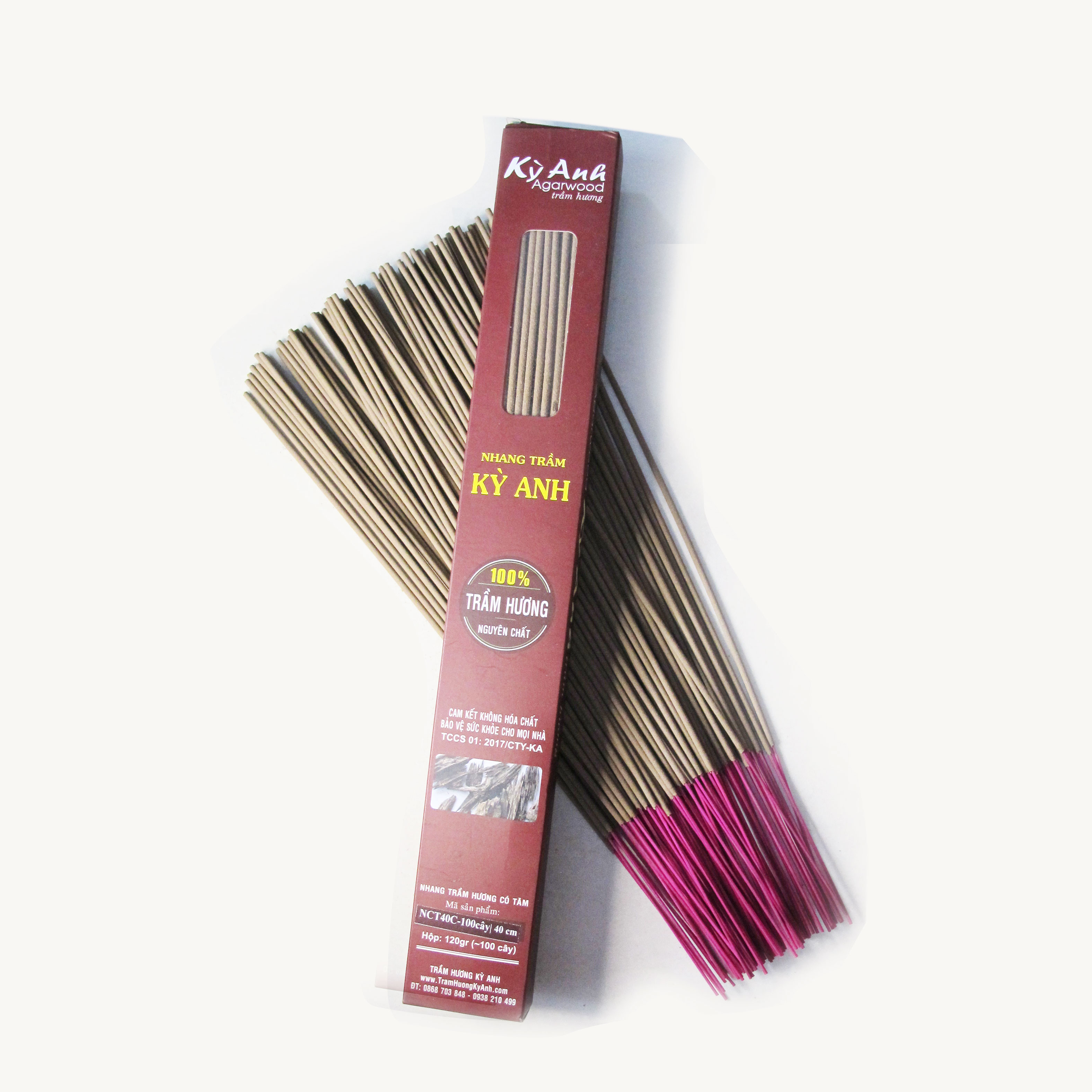 Nhang Trầm Hương Kỳ Anh Hộp 100 cây Dài 40cm NCT40C-100c