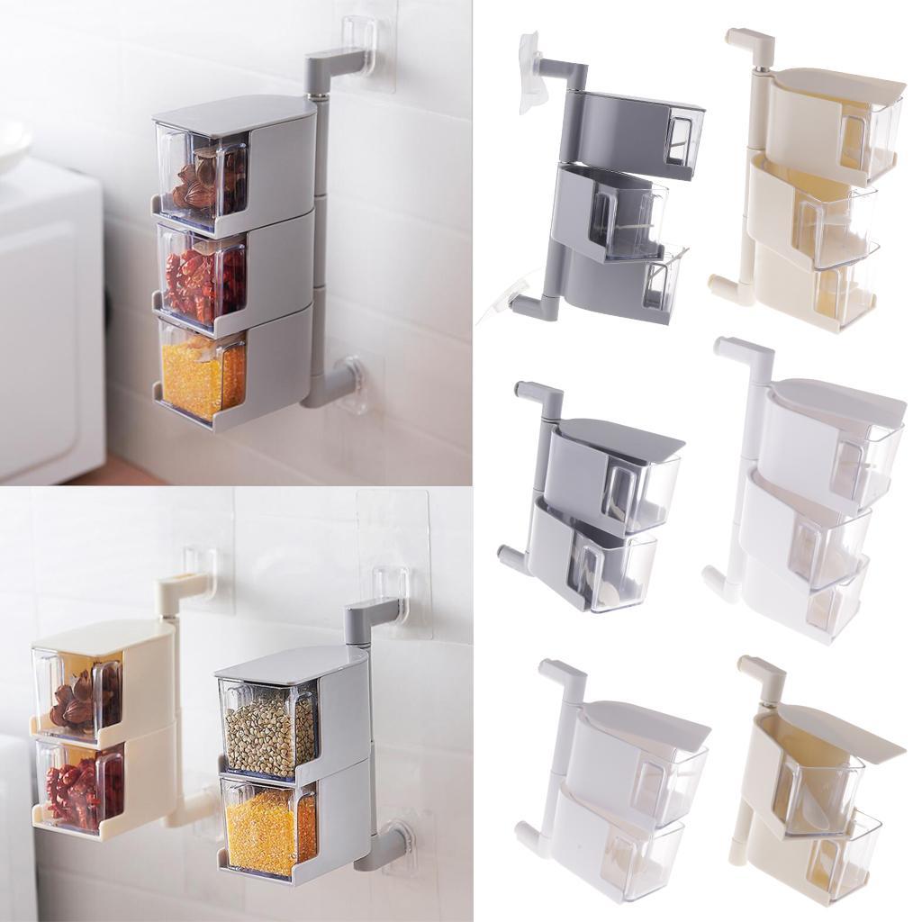 Rotatable Spice Rack Set - Seasoning Box - Condiment Storage Container Box -