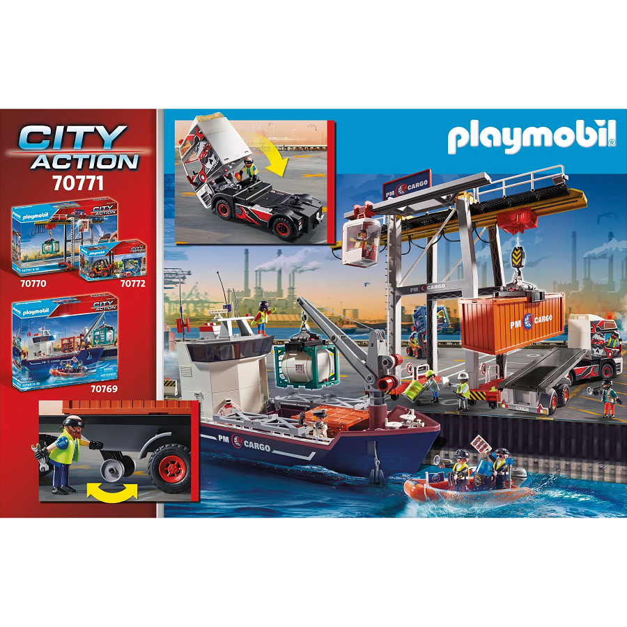Đồ chơi mô hình Playmobil Xe container và tài xế 59 pcs