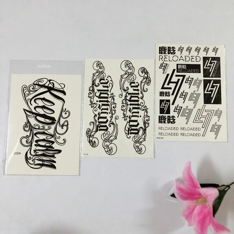 Combo 3 miếng hình xăm chữ dán cô 15x22cm- mua 2 combo tặng 10x20cm