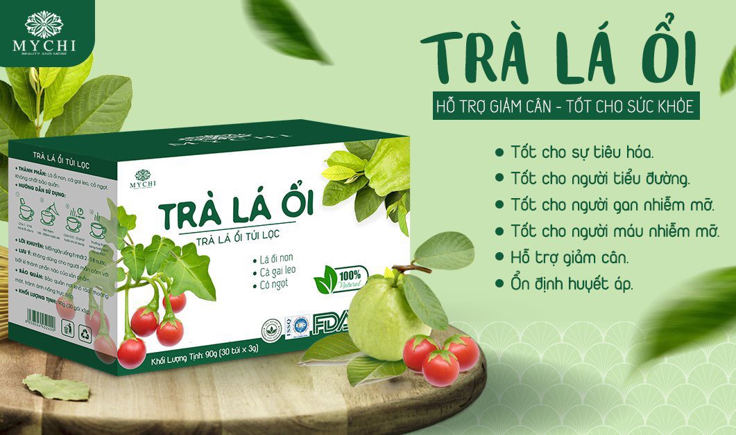 Giá Sỉ 5 hộp Trà Lá Ổi Mychi - giảm cân, Tiêu Mỡ, ngừa mỡ máu