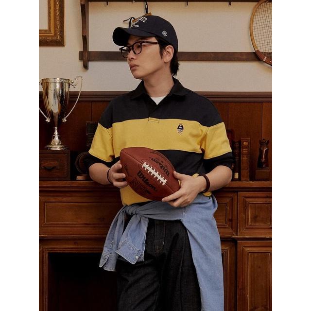 Áo thun Unisex Form rộng Polo Whoau Striped