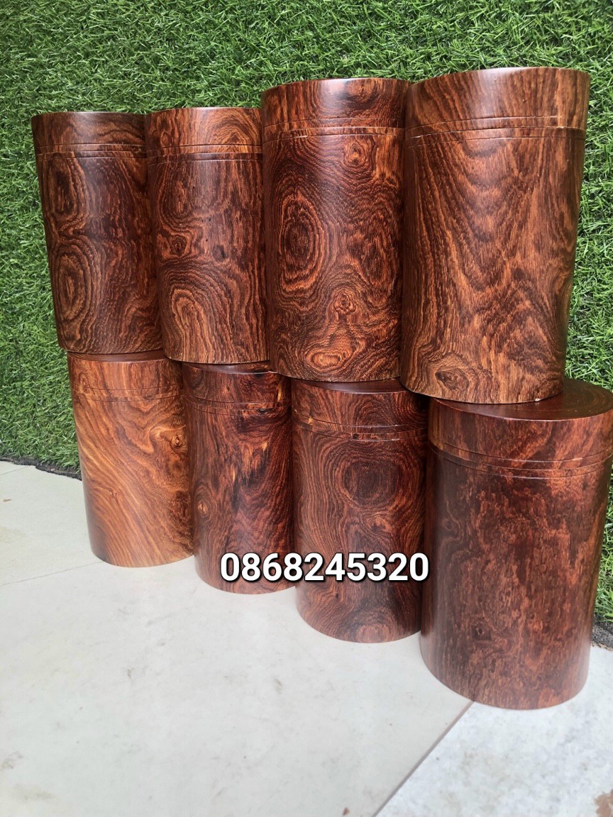 Hộp đựng chè ,trà bằng gỗ trắc kt cao 24 thân tròn 14cm