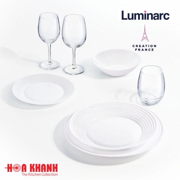 Đĩa Thủy Tinh Luminarc Diwali Harena 27cm đựng thức ăn, kháng vỡ, chịu nhiệt - bộ 3 đĩa - N5804