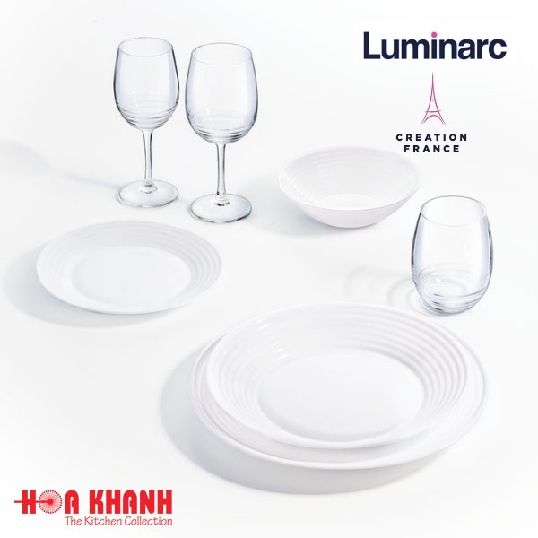 Đĩa Thủy Tinh Luminarc Diwali Harena 25cm cường lực, chịu nhiệt  đựng thức ăn - Bộ 3 đĩa - L1839