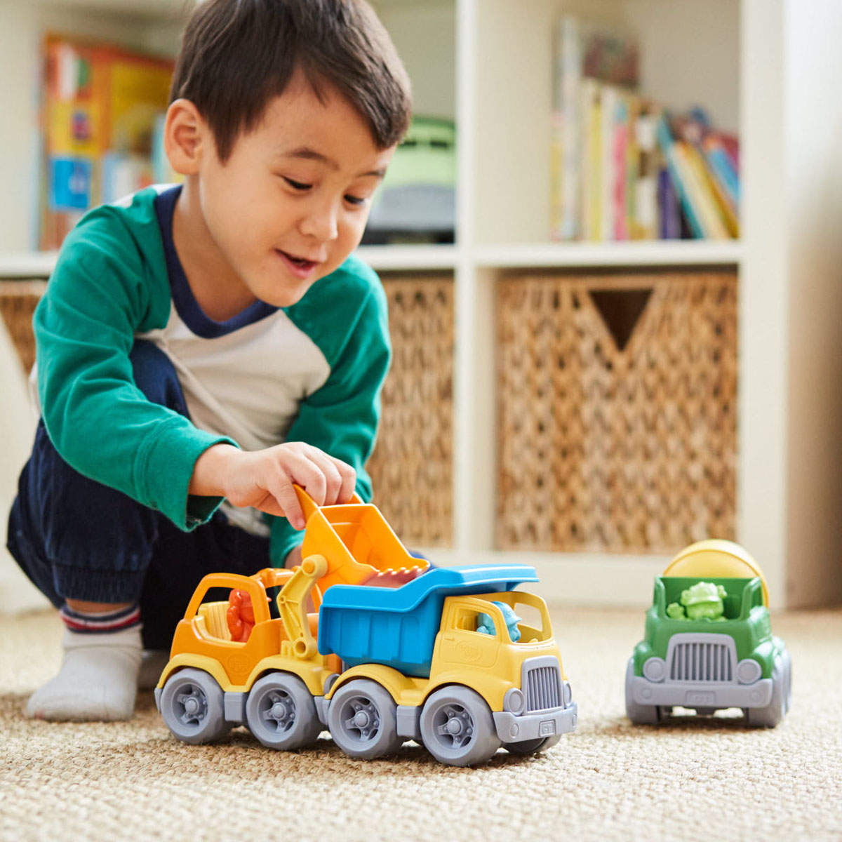 Bộ đồ chơi 3 loại xe xây dựng Green Toys cho bé từ 2 tuổi