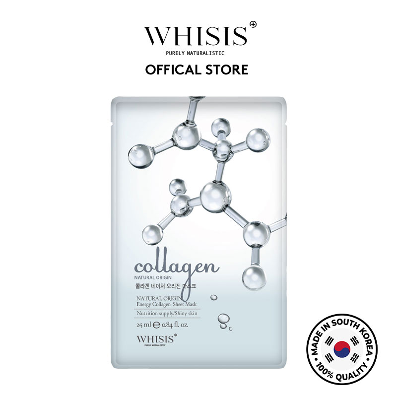 Mặt nạ Collagen Whisis Nature Origin Energy Sheet Mask giúp căng bóng và sáng da tự nhiên