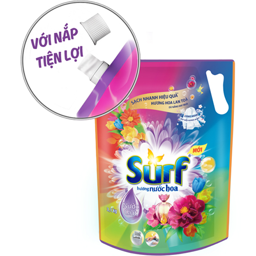 Nước giặt 3.1Kg Surf nước giặt quần áo Sạch thơm Hương nước hoa