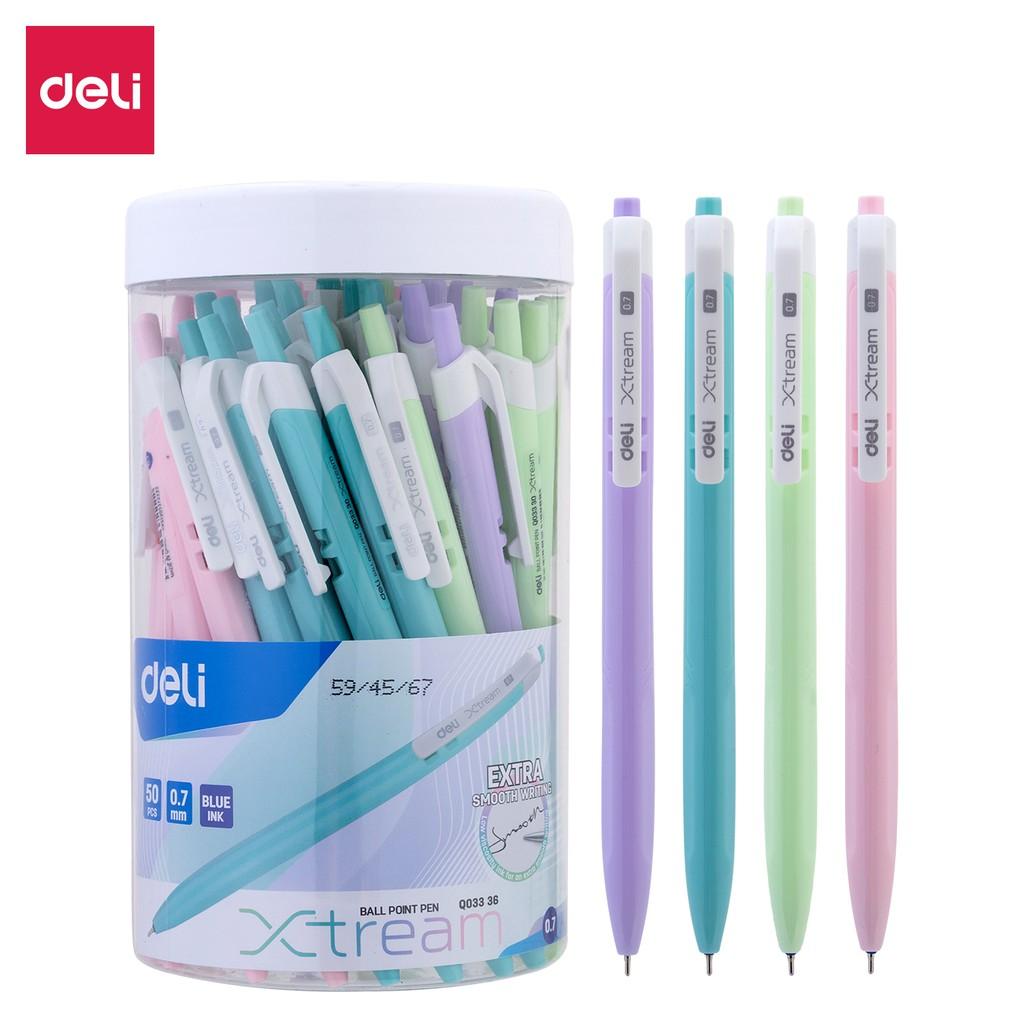 Bút Bi Dầu Deli - 0.7Mm Đầu Bấm - 50 Chiếchộp - Eq03336Eq03236Eq02836 - Eq03336