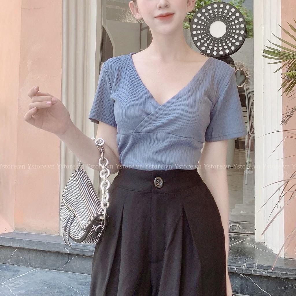 Áo Thun Cổ Đắp Chéo Lạ Mắt, Tôn Nét Quyến Rũ, Tone Màu Pastel Nhẹ Nhàng