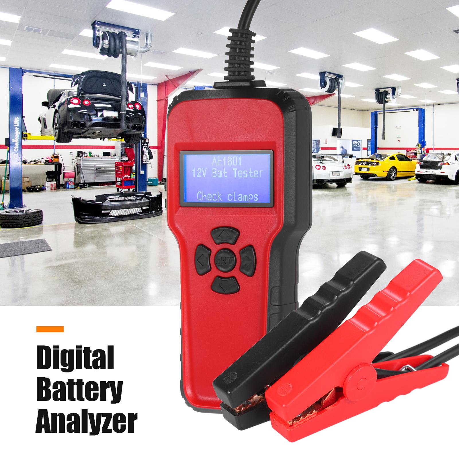 AE1801 Digital 12 V Battery Analyzer Car Battery Tester Battery Capacity Voltage Testing Device Voltage Resistance CCA Value Battery Condition Analyzing