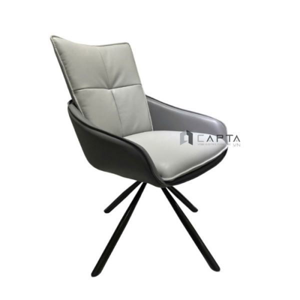 Ghế tiếp khách nệm da pu chân đen CRAB 7A-P Nội thất Capta Ghế phòng ăn cao cấp chân xoay hiện đại nệm pvc nhập khẩu tại tp hcm