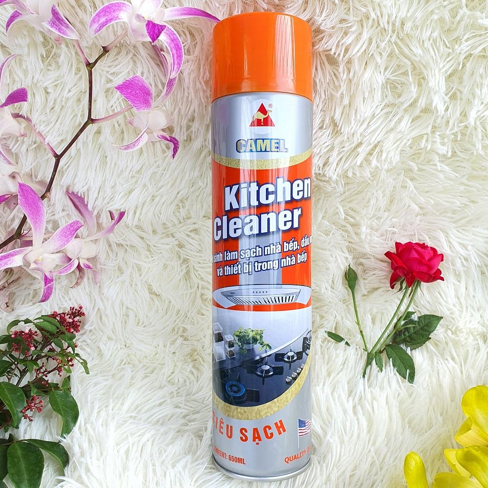 CHAI XỊT VỆ SINH NHÀ BẾP 650ml KITCHEN CLEANER DẠNG BỌT Hiệu Camel - Xịt Tẩy Rửa Đa Năng – Nước Tẩy Rửa Nhà