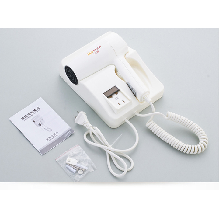 Máy sấy tóc công suất cao sấy khô nhanh 1600W gắn tường có 2 ổ cắm, mấy sấy tóc treo tường chuyên dùng nhà tắm