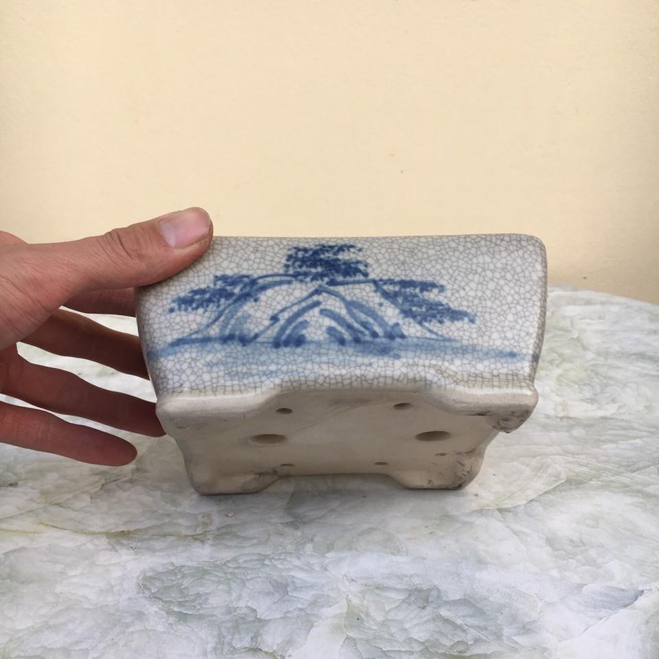 Chậu bonsai Chữ nhật Men rạn gốm Bát tràng 1 size BM-105
