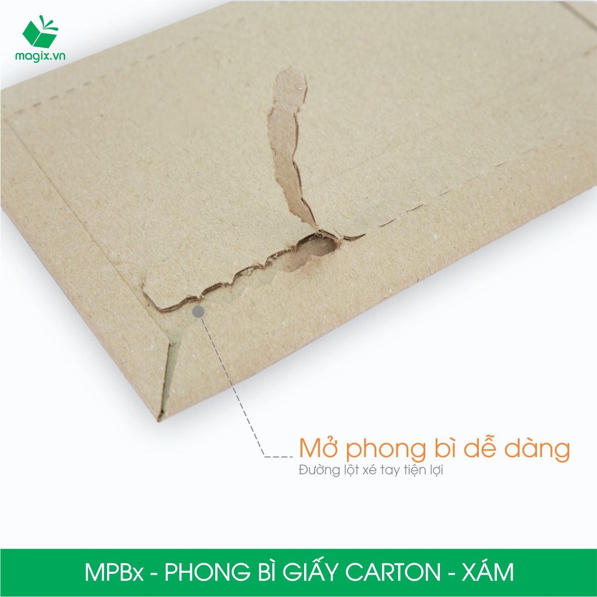 COMBO 20 PHONG BÌ GIẤY CARTON MÀU XÁM - NHIỀU KÍCH THƯỚC