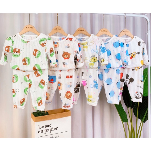 SET 5 Bộ dài tay cotton giấy CHO BÉ