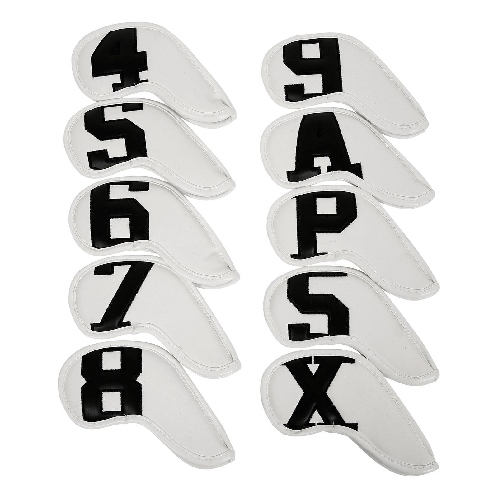 10 Pieces Golf Iron Covers Set Waterproof Golf Iron Cover Golf Training