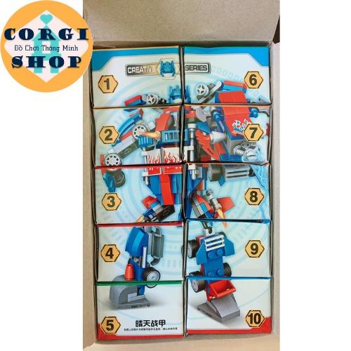 Combo 10 trong 1 Đồ Chơi Lắp Ghép Xe, Máy Bay Nhỏ Lắp Ráp Siêu Robot, Giá Ưu Đãi, Chất Liệu Nhựa ABS