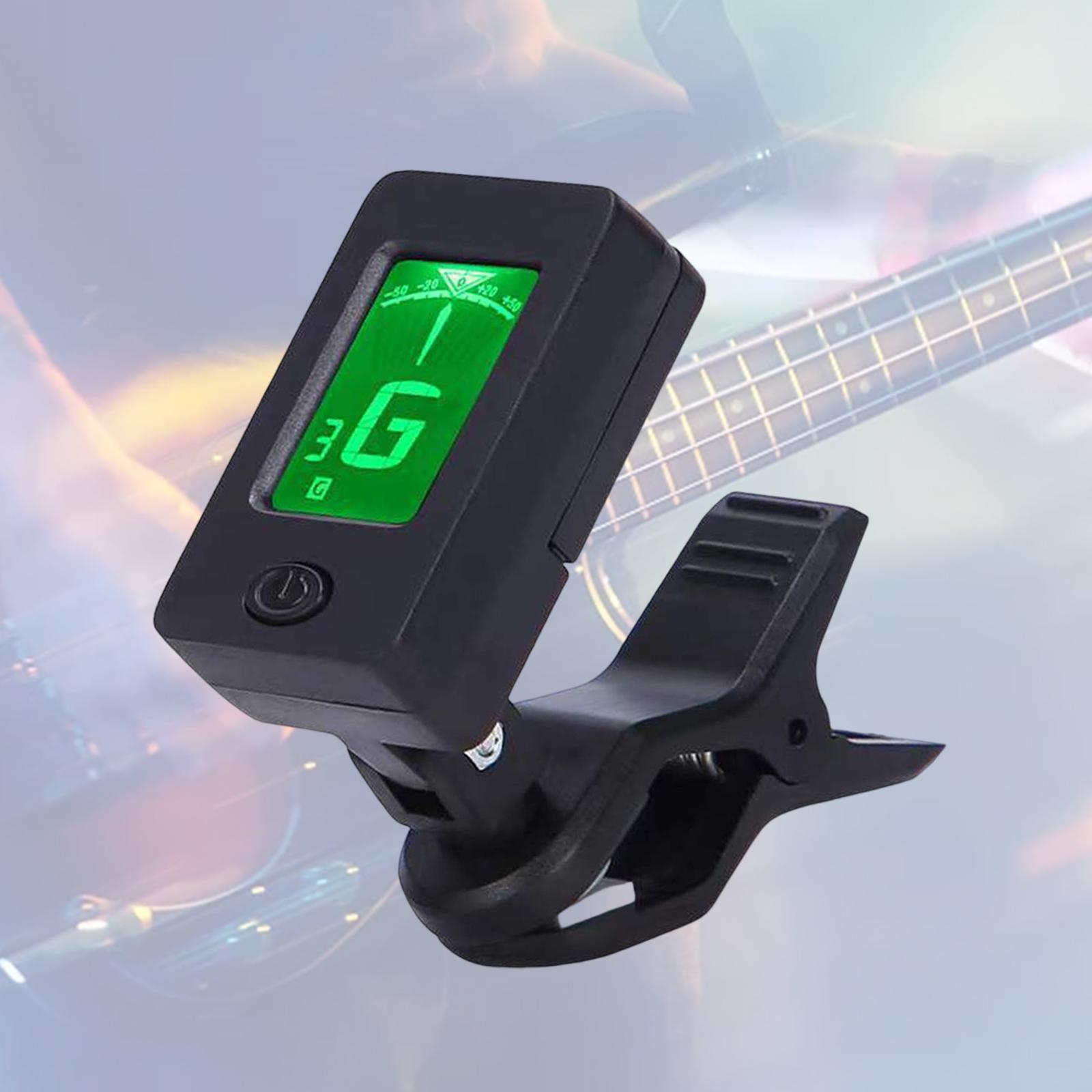 Portable Guitar Tuner Clip Tuner for Musical Instrument Electric Guitar Bass