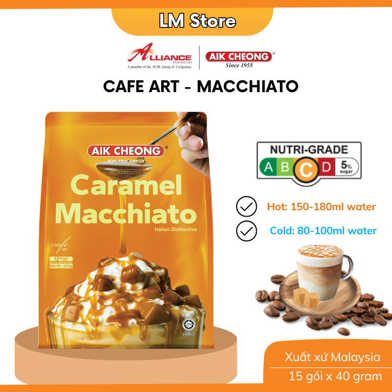 Cà Phê Caramel Macchiato Aik Cheong (12 Gói x 25g)- nhập khẩu từ Malaysia