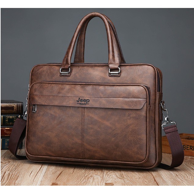 Túi xách cặp da đựng laptop công sở JEEPT20 39x28x6cm