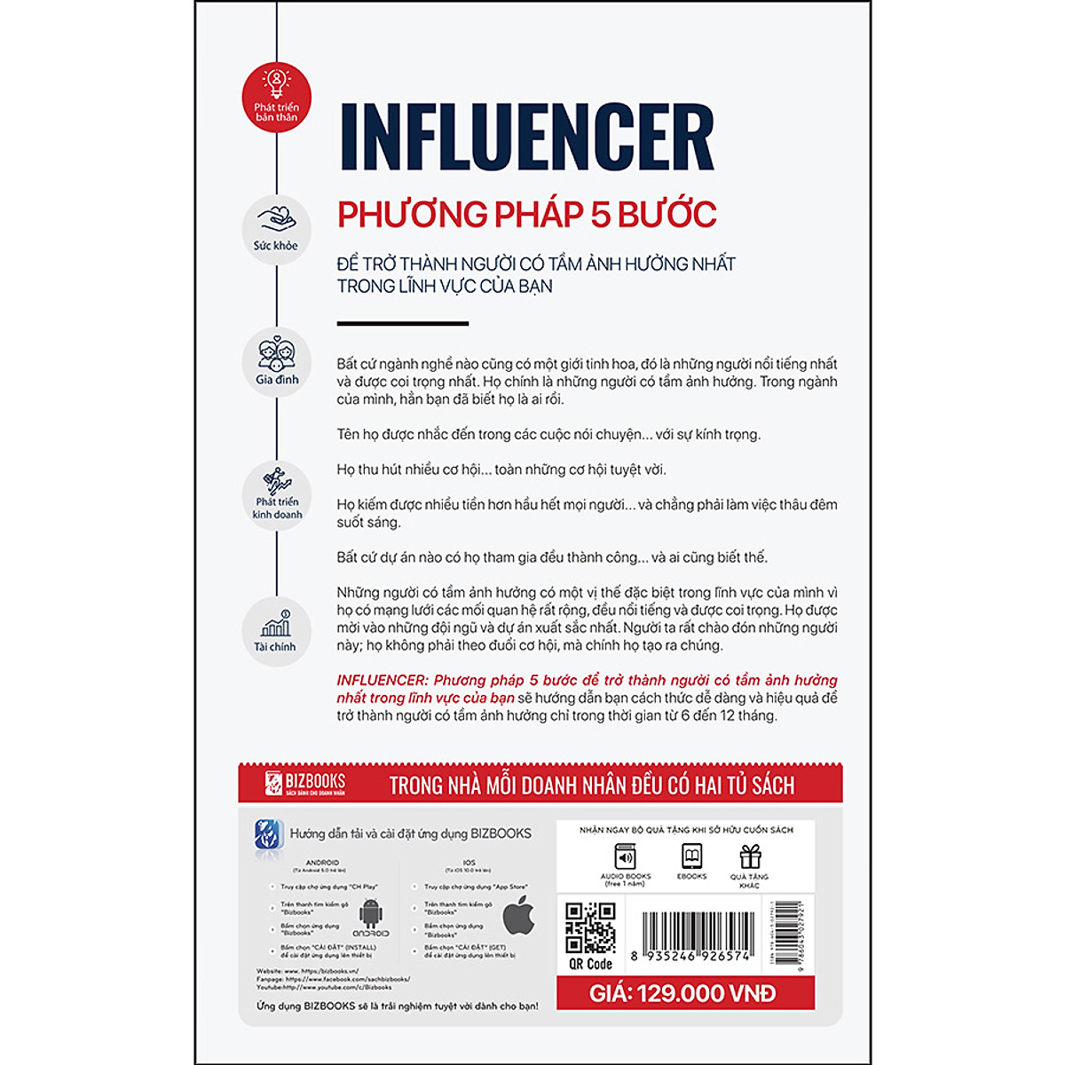 Sách - Influencer - Phương Pháp 5 Bước Để Trở Thành Người Có Tầm Ảnh Hưởng Nhất Trong Lĩnh Vực Của Bạn