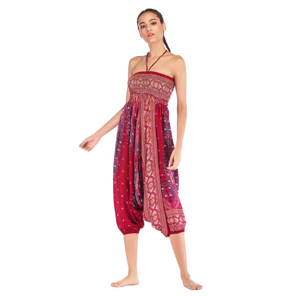 Women Yoga Wide Leg Pants Comfy Harem Pant Floral Print Wide Harem Trouser