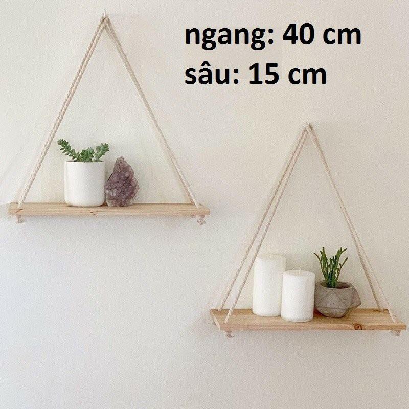 Kệ gỗ treo tường gỗ thông nhập khẩu 40cmx15cm tiện lợi đa năng dễ dàng trang trí