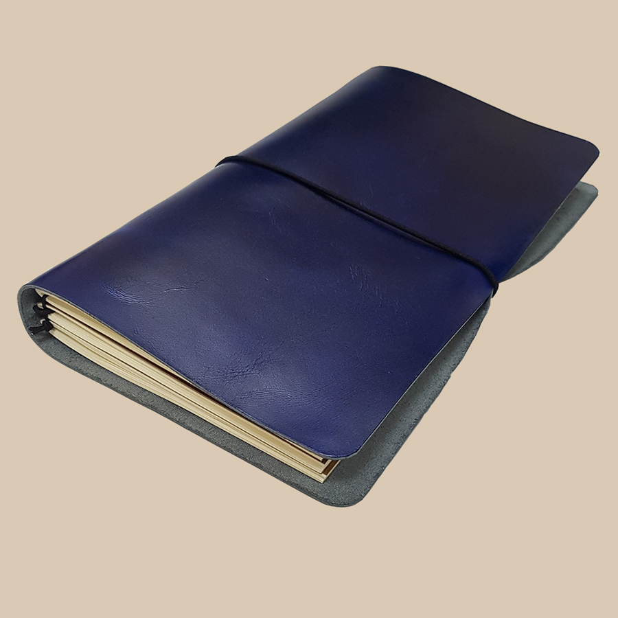 Sổ da Midori Travel Notebook - Xanh Navy (Chưa có ruột sổ)