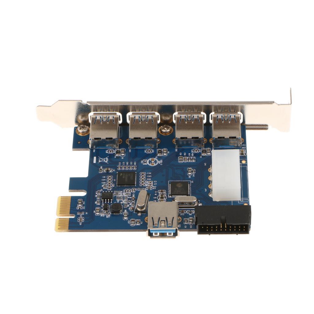 4Port SuperSpeed USB3.0 PCI-Express Desktop PC Connector Card Built in 19pin