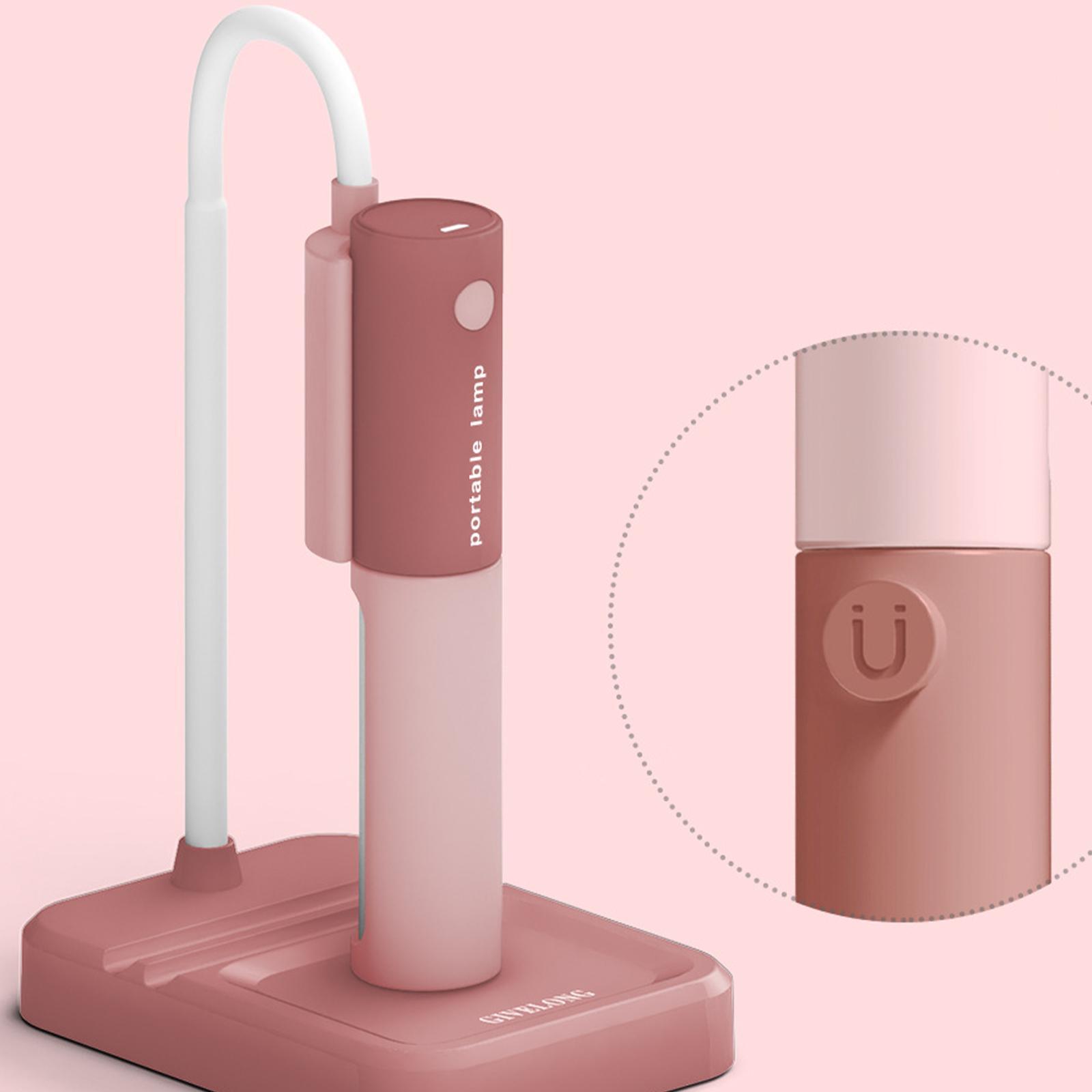 Desk Lamp with Phone Holder Handheld Flashlight for Study Dorm Red