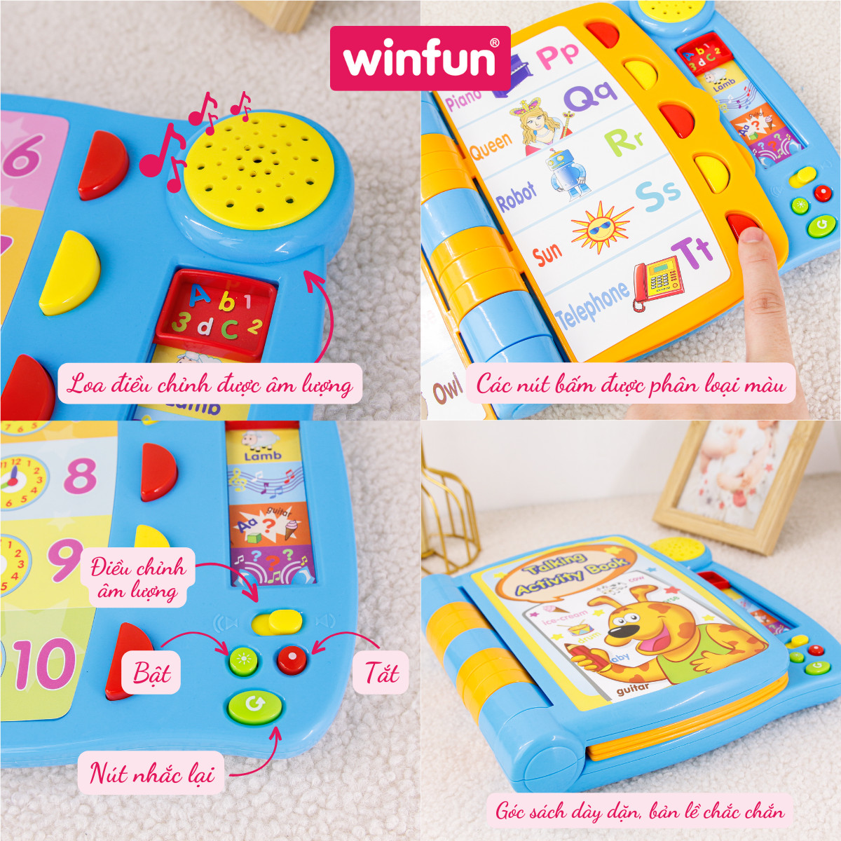 Cuốn sách học Tiếng anh có nhạc hiệu - Đồ chơi giáo dục sớm - Winfun 9019