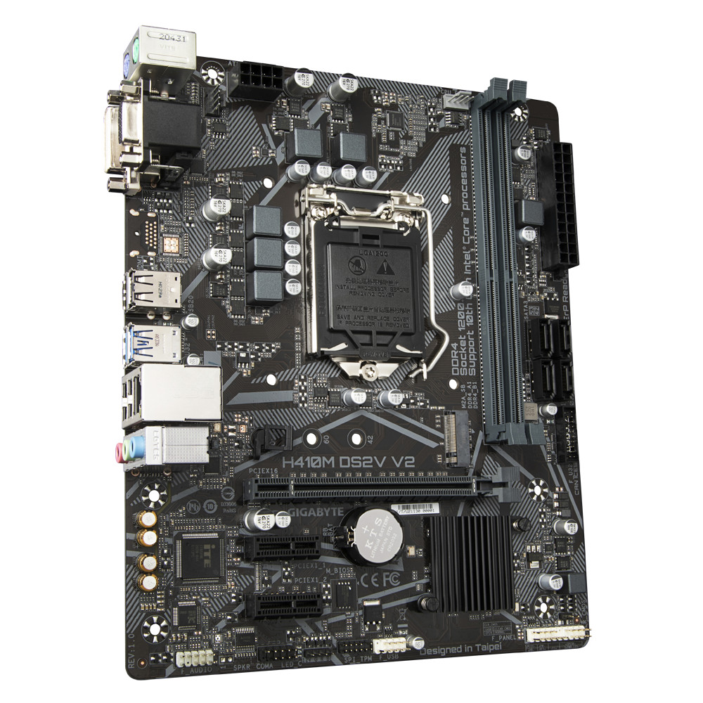 Bo Mạch Chủ Mainboard GIGABYTE H410M DS2V V2 ( LGA 1200 cho Intel Gen 10 &amp; 11 )- Hàng Chính Hãng