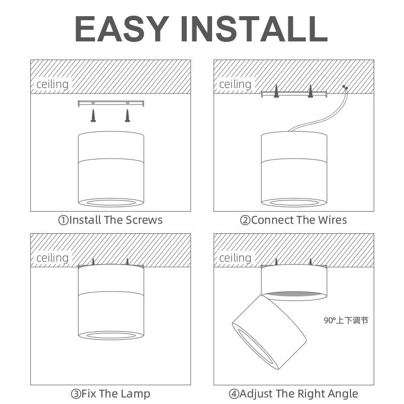 Đèn chiếu sáng điểm LED Đèn chiếu sáng điểm COB Đèn chiếu sáng 220V Đèn chiếu sáng có thể gập lại 7W 10W 15W Đèn gắn trên bề mặt Đèn tủ bếp Đèn chiếu sáng trong nhà